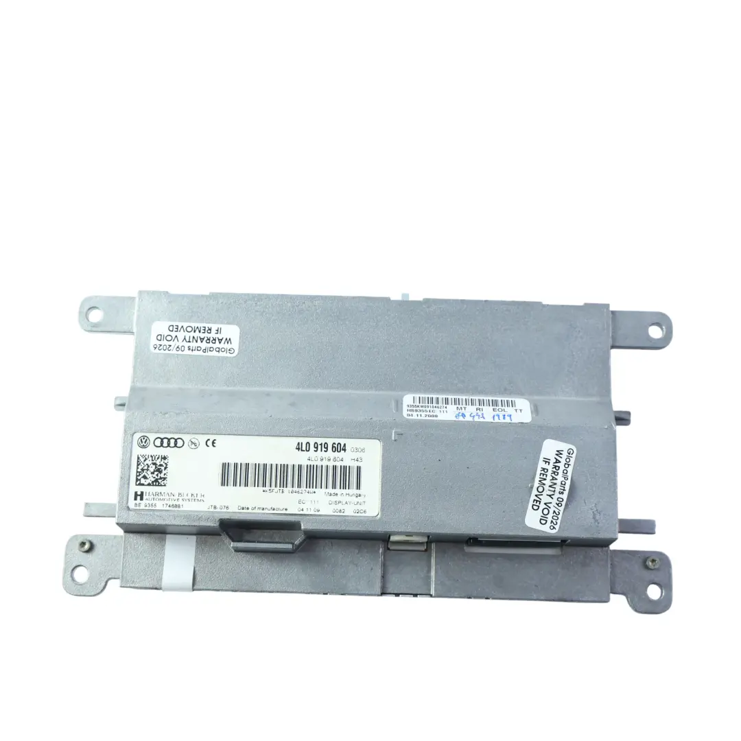 Audi A6 C6 MMI Écran navigation multimédia - SKU 4L0919604 - Numéro de pièce 4L0919604