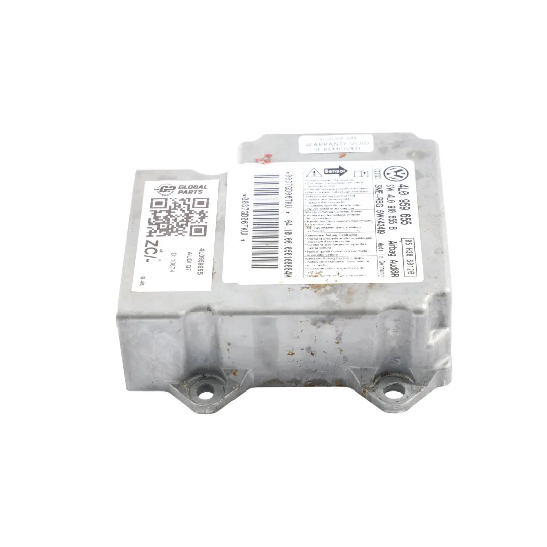 Moduł Sterownik SRS Poduszek Powietrznych ECU do Audi Q7 4L o numerze 4L0959655 Audi Q7 4L Moduł Sterownik SRS Poduszek Powietrznych ECU - SKU 4L0959655 - Numer Części 4L0959655