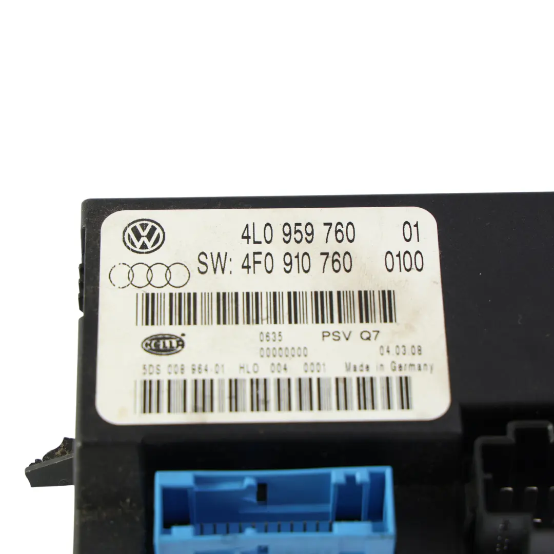 Front Memory Adjustment Module Control Left Right N/O/S to Audi Q7 4L with Part number 4L0959760 Audi Q7 4L Front Memory Adjustment Module Control Left Right N/O/S - SKU 4L0959760-2 - Part number 4L0959760