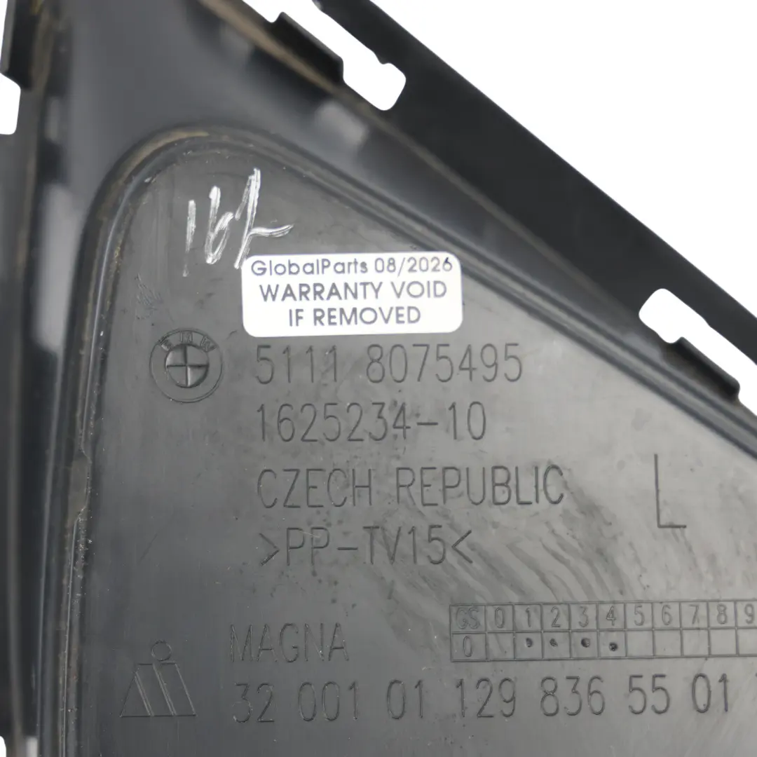 BMW F44 Gran Coupé Front Bumper Air Duct Cover Trim Left N/S Black - SKU 8075495 - Part number 51118075495