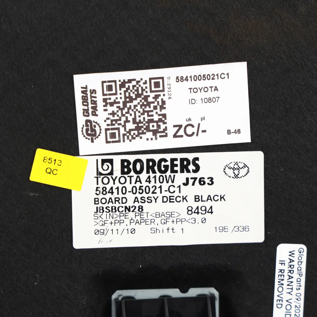 Mk3 T27 Estate Boot Carpet Floor Cover Panel to Toyota Avensis with Part number 5841005021C1 Toyota Avensis Mk3 T27 Estate Boot Carpet Floor Cover Panel - SKU 5841005021C1 - Part number 5841005021C1
