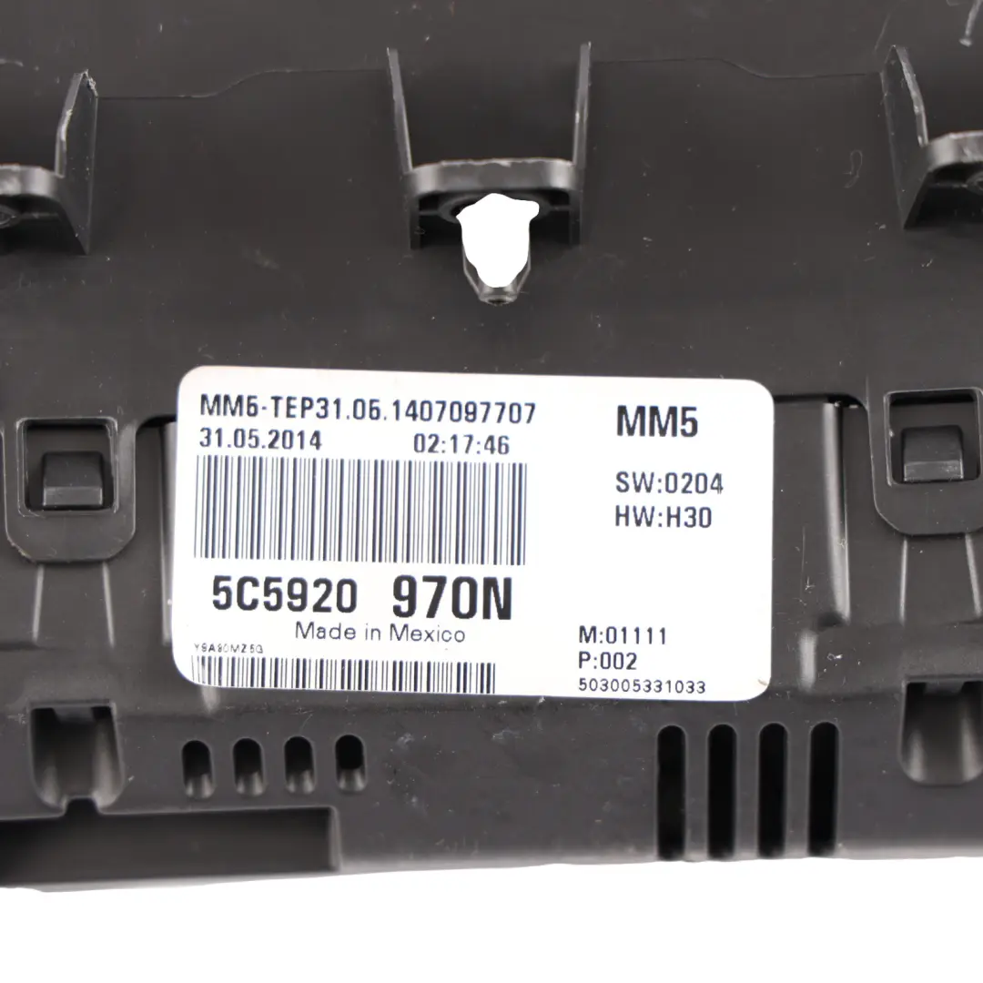 Instrument Cluster Speedometer Diesel Manual to Volkswagen New Beetle with Part number 5C5920970N Volkswagen New Beetle Instrument Cluster Speedometer Diesel Manual - SKU 5C5920970N - Part number 5C5920970N