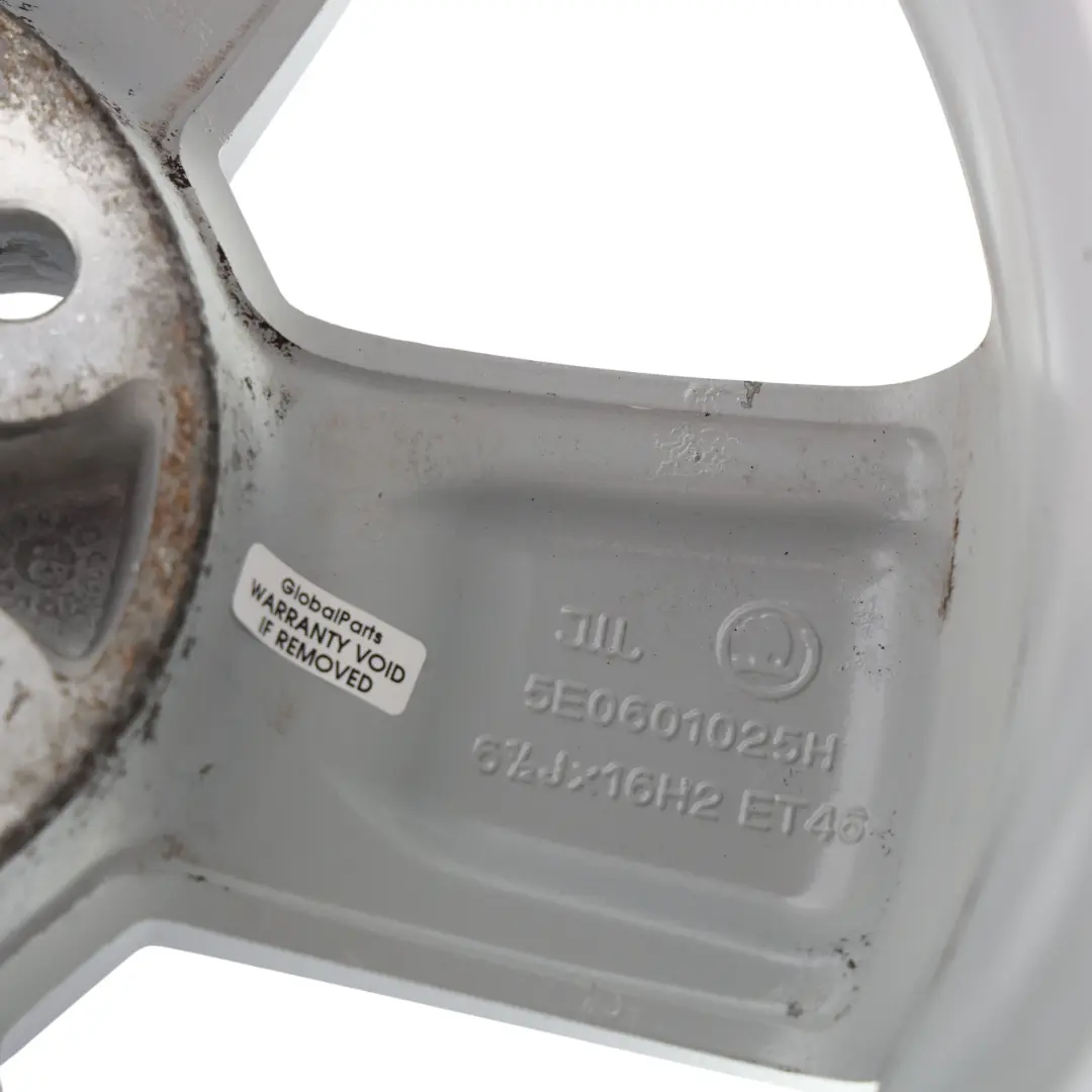 Skoda Octavia Mk3 5E Silver Alloy Wheel Rim 16" 6.5J ET46 Star Spoke - SKU 5E0601025H-4 - Part number 5E0601025H