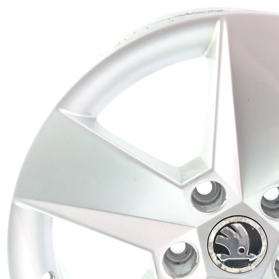 Skoda Octavia Mk3 5E Silver Alloy Wheel Rim 16" 6.5J ET46 Star Spoke - SKU 5E0601025H-4 - Part number 5E0601025H