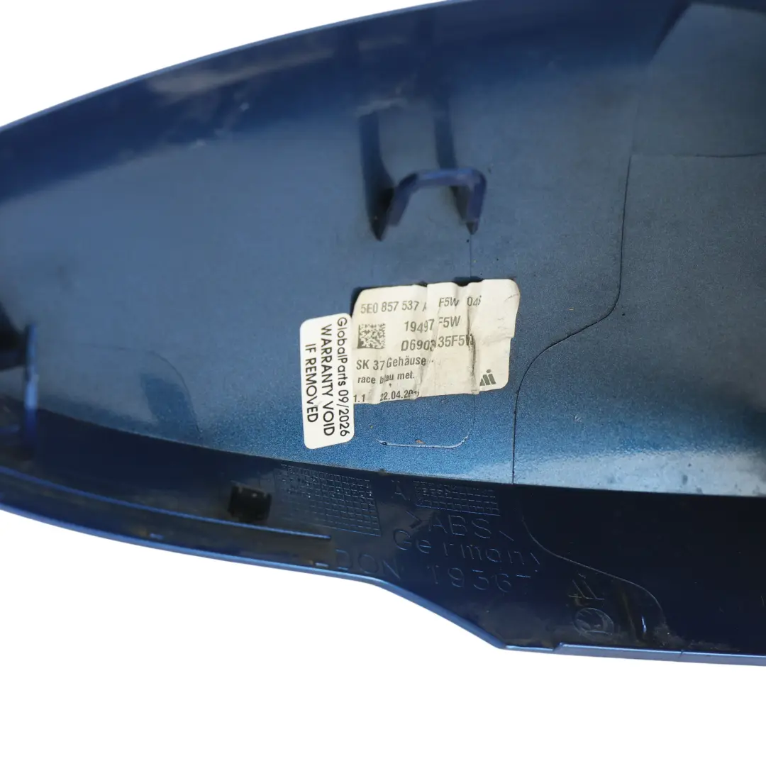 Copri Specchietto Sinistro Blu Race F5W per Skoda Octavia 5E con numero di parte 5E0857537A Skoda Octavia 5E Copri Specchietto Sinistro Blu Race F5W - SKU 5E0857537A-RAB - Numero di parte 5E0857537A
