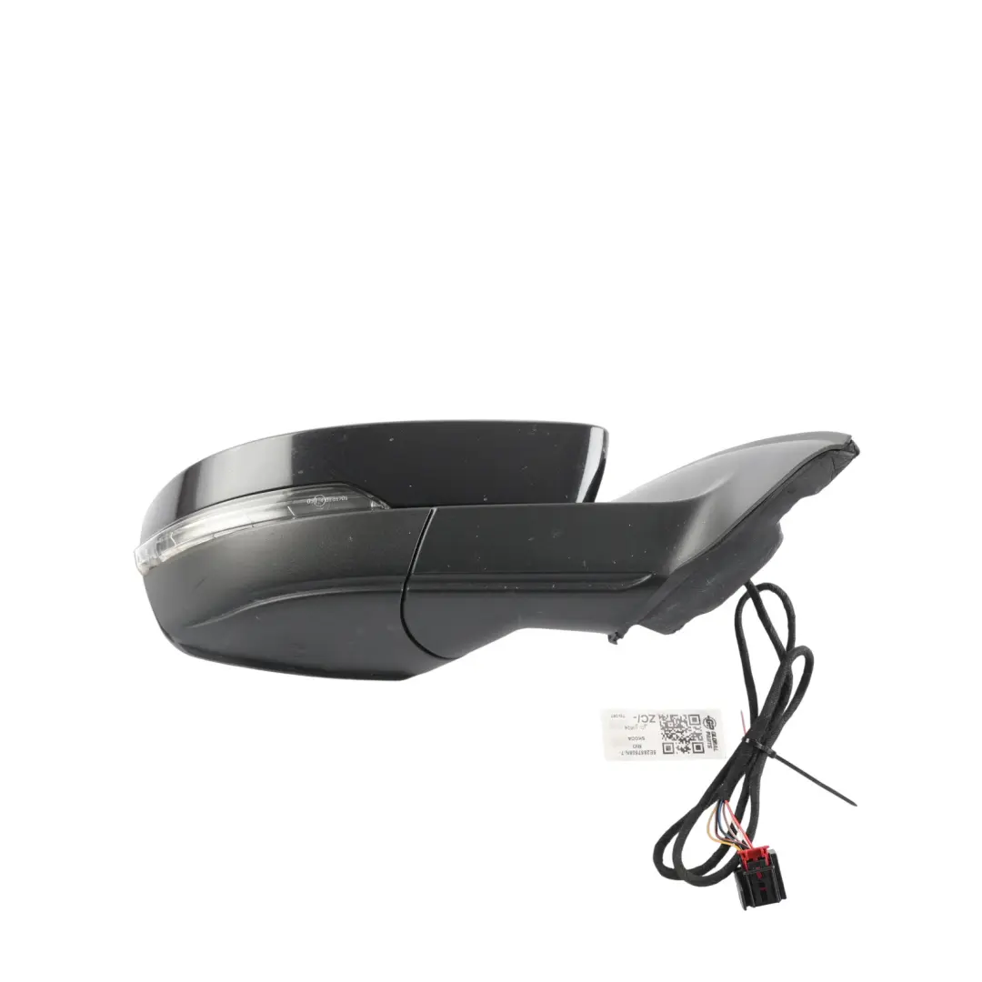 Skoda Octavia Mk3 Door Wing Mirror Right O/S Black Metallic - SKU RHD-5E2857508N-BLK1 - Part number 5E2857508N