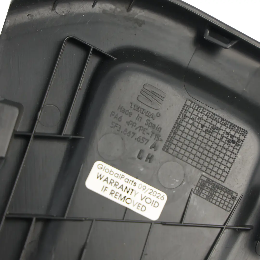 Seat Leon 5F Mk3 Tailgate Trim Cover Panel Black Rear Left N/S - SKU 5F3867657A - Part number 5F3867657A