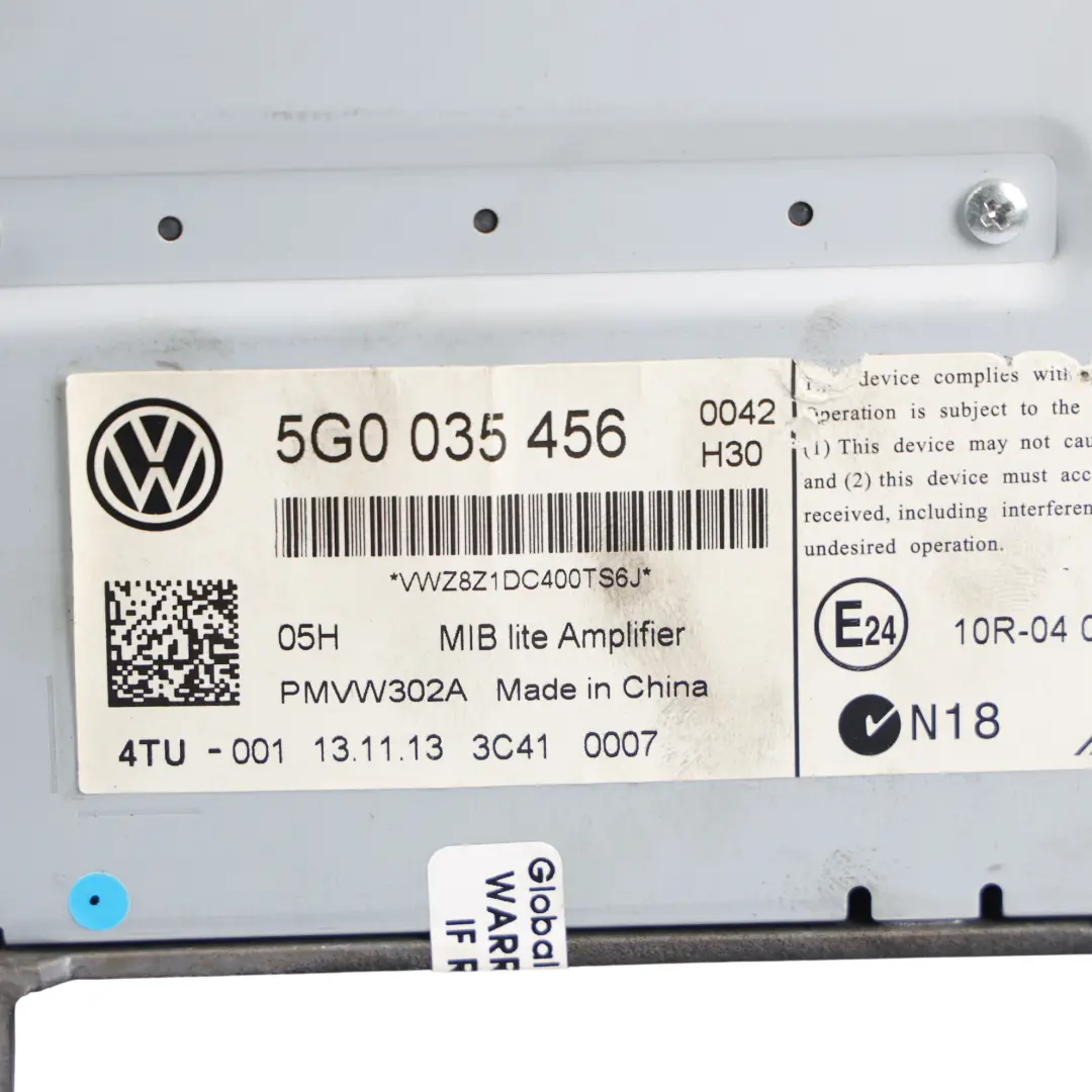 Volkswagen Golf MK7 5G GTI Módulo Amplificador Audio Estéreo - SKU 5G0035456 - Número de pieza 5G0035456