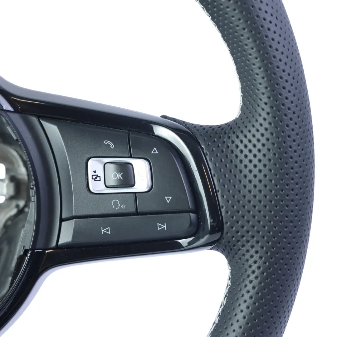 Steering Wheel NEW Black Leather Flat Bottom to Volkswagen Golf Mk7 R with Part number 5G0419091HQ Volkswagen Golf Mk7 R Steering Wheel NEW Black Leather Flat Bottom - SKU 5G0419091HQ-1 - Part number 5G0419091HQ