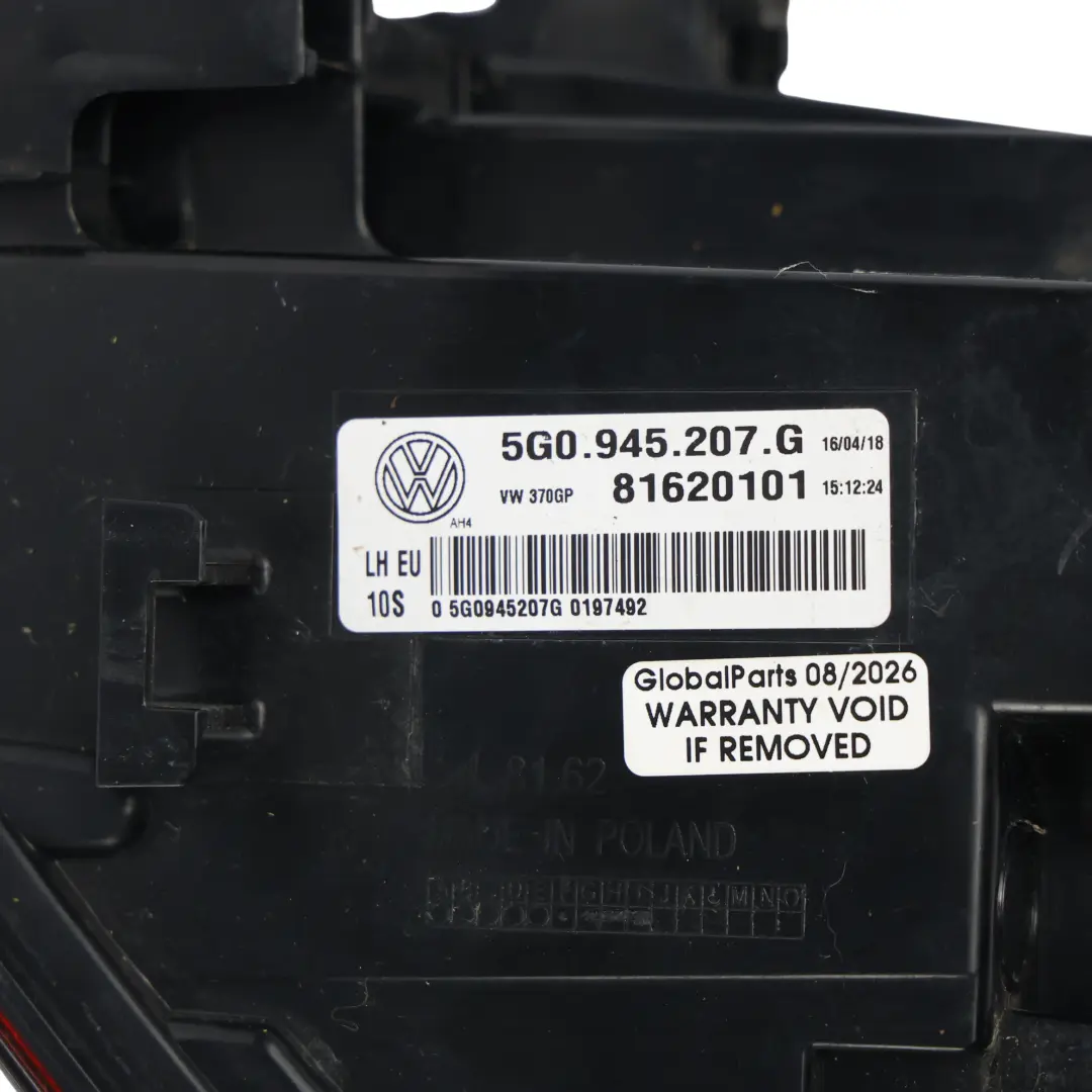 Luz Trasera LED Izquierda Portón para Volkswagen Golf MK7 con número de pieza 5G0945207 Volkswagen Golf MK7 Luz Trasera LED Izquierda Portón - SKU 5G0945207-2 - Número de pieza 5G0945207