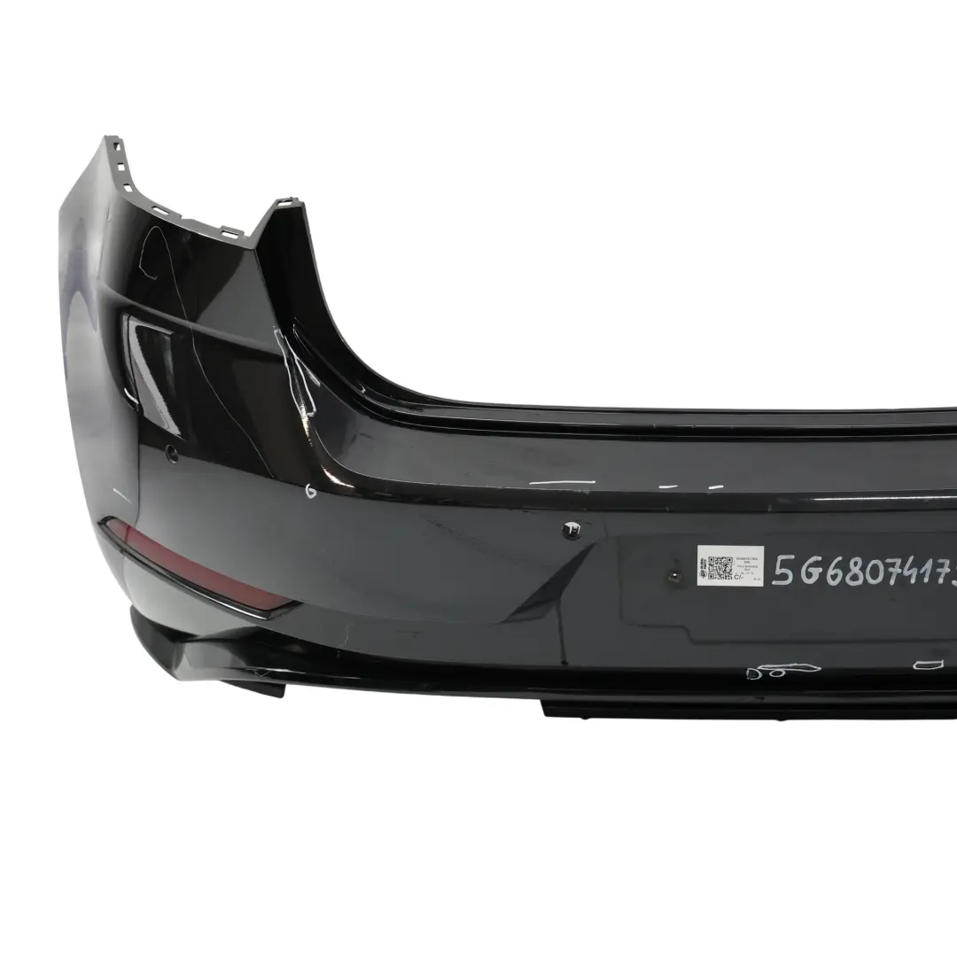 Bumper Rear Trim Panel Cover Deep Black Pearl Effect - C9X to Volkswagen Golf Mk7 with Part number 5G6807417BQ Volkswagen Golf Mk7 Bumper Rear Trim Panel Cover Deep Black Pearl Effect - C9X - SKU 5G6807417BQ-DBL - Part number 5G6807417BQ