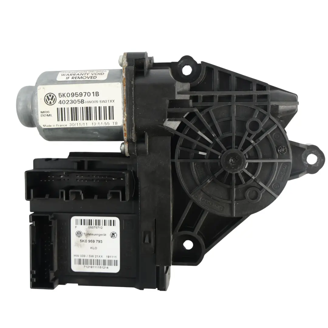 Volkswagen Golf Gtd 5k Window Regulator Motor Front Door Driver's Side - SKU RHD-5K0959701J-1 - Part number 5K0959793