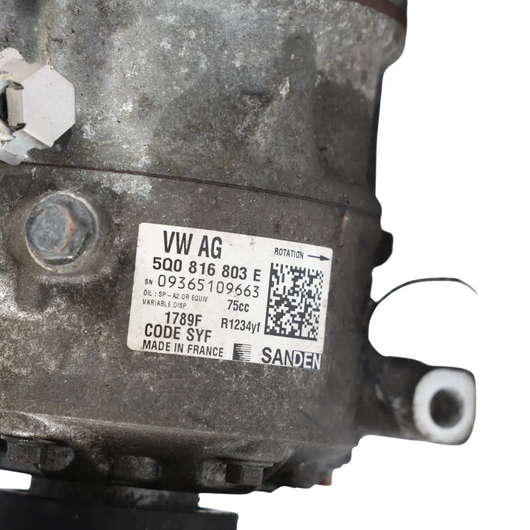 Audi A1 8X Compresseur Climatisation Pompe A/C 1.6 TDI Diesel - SKU 5Q0816803E - Numéro de pièce 5Q0816803E