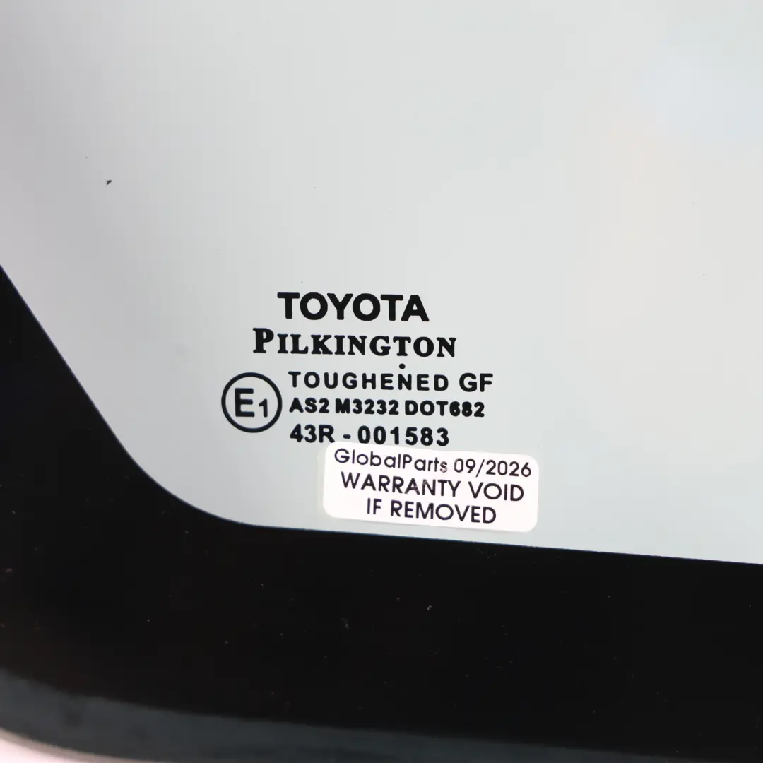 Quarter Window Glass Glazing AS2 Right O/S to Toyota Corolla E12 Rear with Part number 6271002030 Toyota Corolla E12 Rear Quarter Window Glass Glazing AS2 Right O/S - SKU 6271002030 - Part number 6271002030