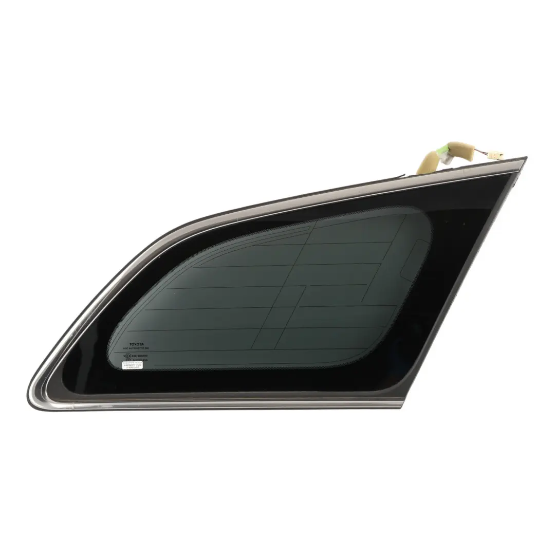 Quarter Window Glass Glazing AS3 Right O/S to Toyota Avensis T27 Rear with Part number 6271005140 Toyota Avensis T27 Rear Quarter Window Glass Glazing AS3 Right O/S - SKU 6271005140 - Part number 6271005140