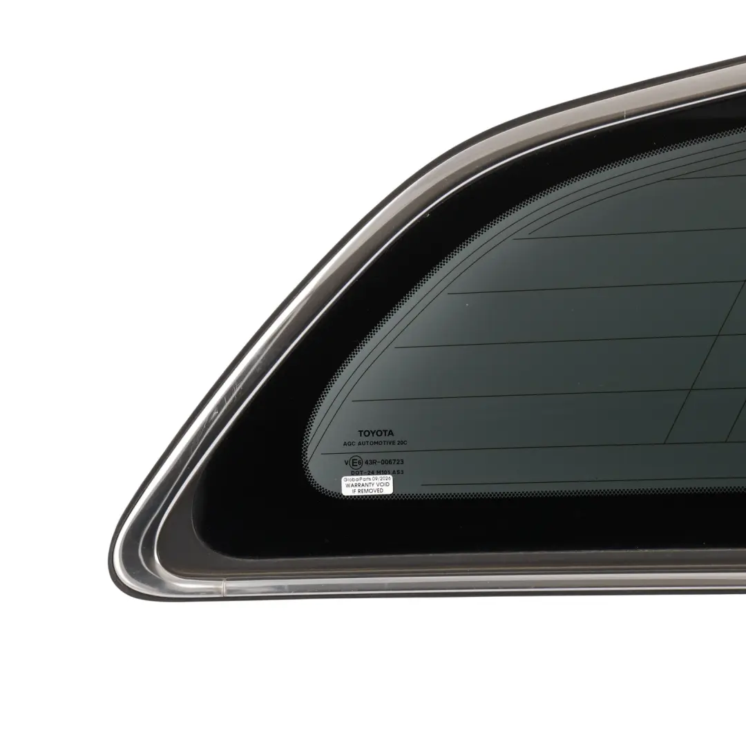 Quarter Window Glass Glazing AS3 Right O/S to Toyota Avensis T27 Rear with Part number 6271005140 Toyota Avensis T27 Rear Quarter Window Glass Glazing AS3 Right O/S - SKU 6271005140 - Part number 6271005140