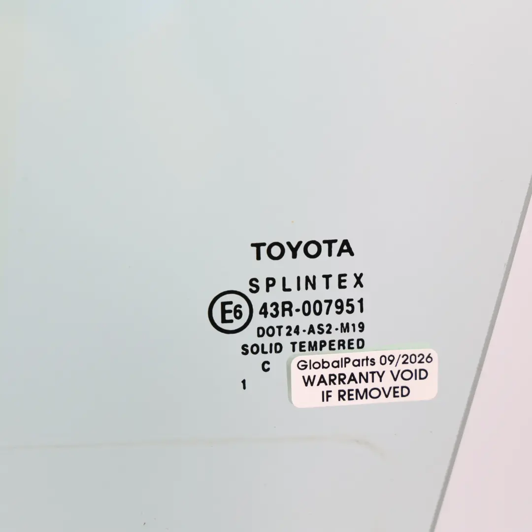 Front Door Window Glass Glazing AS2 Right O/S to Toyota Corolla E12 with Part number 6810102110 Toyota Corolla E12 Front Door Window Glass Glazing AS2 Right O/S - SKU 6810102110 - Part number 6810102110