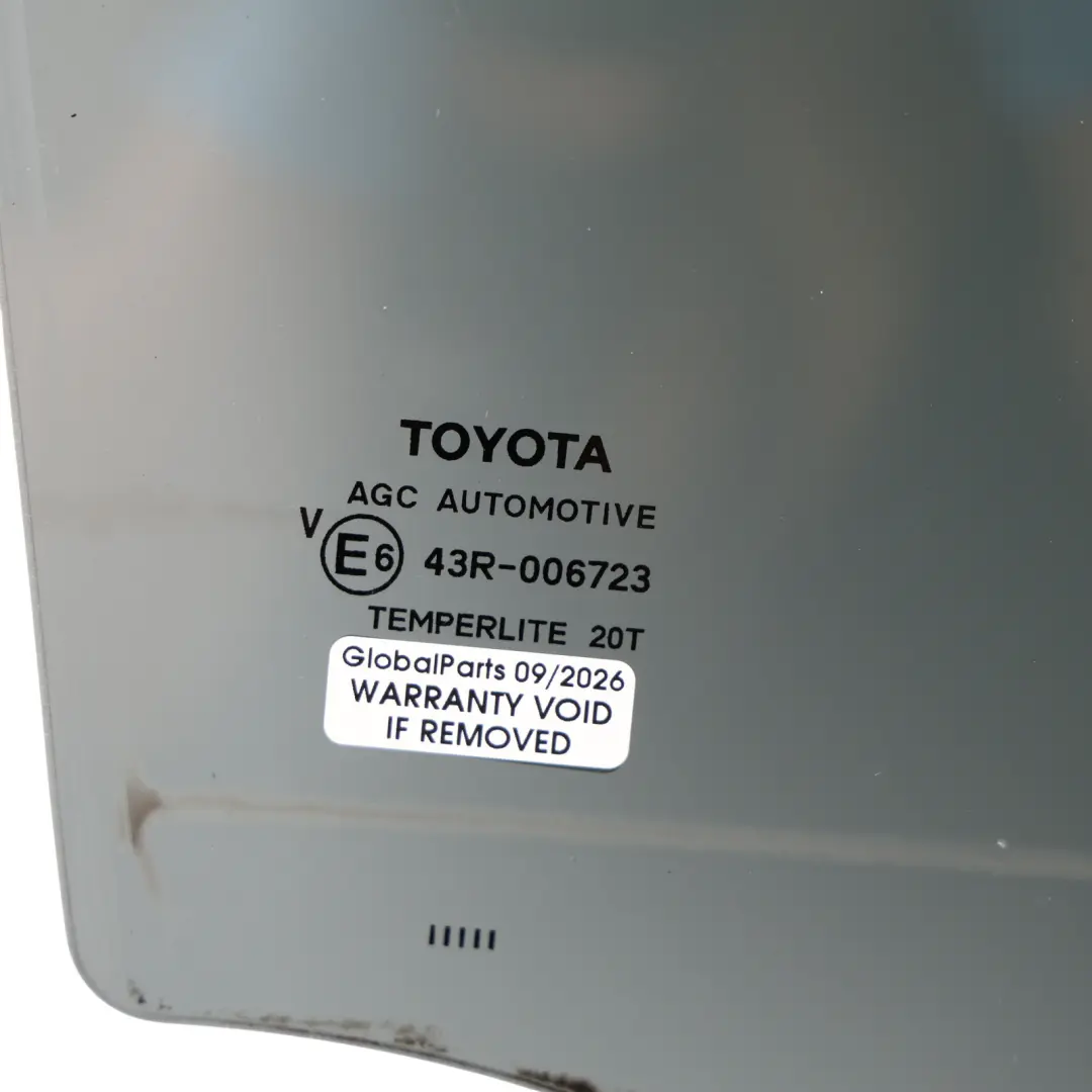Toyota Avensis T27 Rear Door Window Glass Glazing AS3 Right O/S - SKU 6810305160 - Part number 6810305160