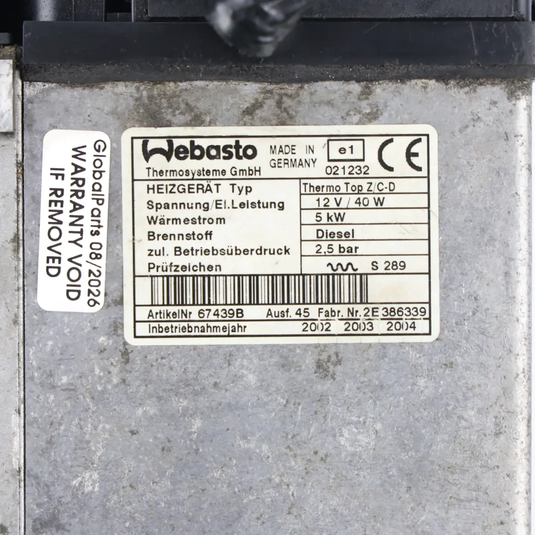 Land Rover Range Rover L322 Webasto Standheizung Wasserheizung - SKU 6900120 - Teilenummer 6900120