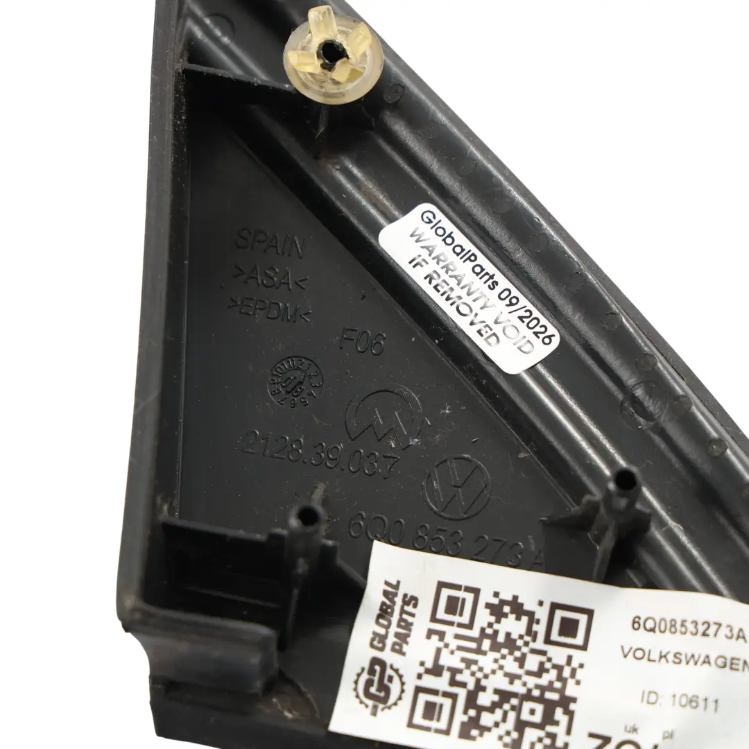 Volkswagen Polo MK4 Moldura Triangular Espejo Delantero Izquierdo - SKU 6Q0853273A - Número de pieza 6Q0853273A