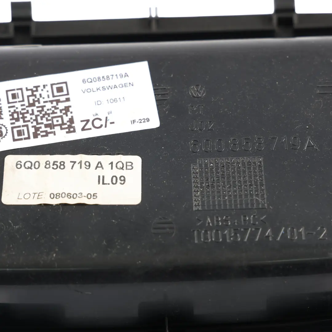 Volkswagen Polo Mk4 9N Dashboard Centre Storage Compartment Tray - SKU 6Q0858719A - Part number 6Q0858719A
