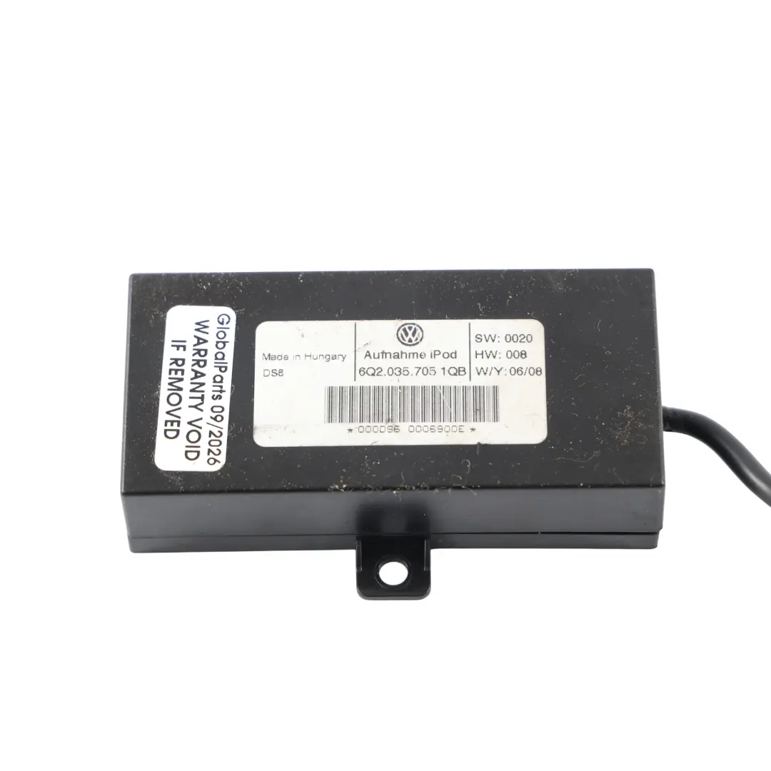 Mk4 iPod Interface Unit Connection Box Module to Volkswagen Polo 9N with Part number 6Q2035705 Volkswagen Polo 9N Mk4 iPod Interface Unit Connection Box Module - SKU RHD-6Q2035705 - Part number 6Q2035705