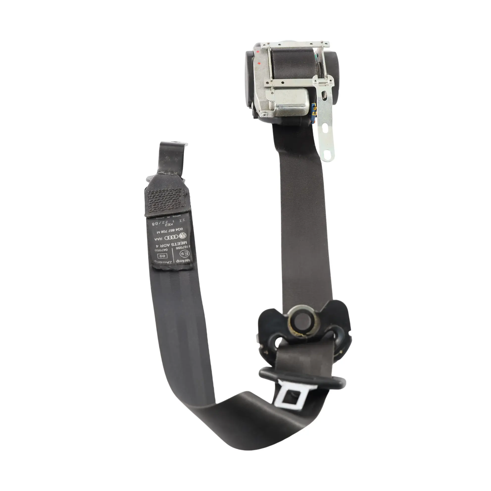 Volkswagen Polo Mk4 Seat Belt Front Right O/S Seatbelt Black 6Q4857706M