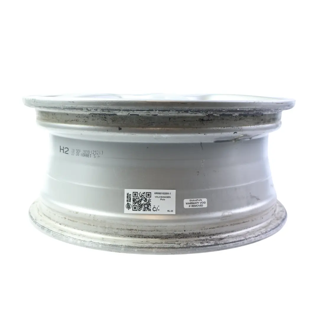 Volkswagen Polo 6R Mk5 Srebrna Felga Aluminiowa 15" 6J ET:40 - SKU 6R0601025M-1 - Numer Części 6R0601025M