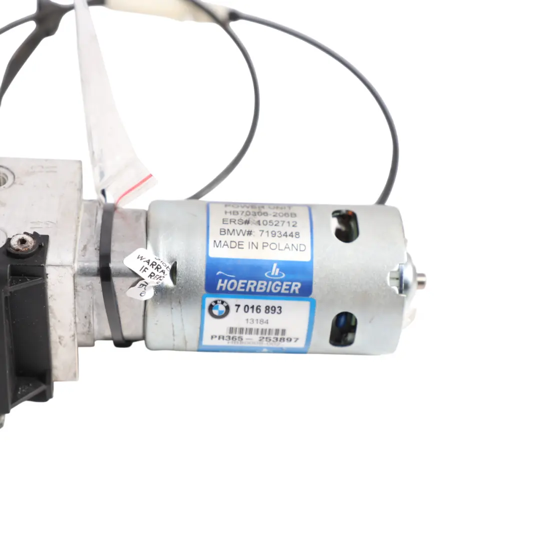 Hydraulic Unit Roof Motor Pump Folding Top to BMW Z4 E85 Roadster with Part number 7016893 BMW Z4 E85 Roadster Hydraulic Unit Roof Motor Pump Folding Top - SKU 7016893-2 - Part number 7016893
