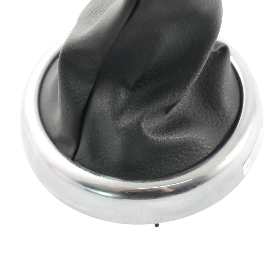 Gearshift Lever Trim Ring Chrome Gaiter Leather Black to Mini R50 R52 R53 with Part number 7052157 Mini R50 R52 R53 Gearshift Lever Trim Ring Chrome Gaiter Leather Black - SKU 7052157-4 - Part number 7052157