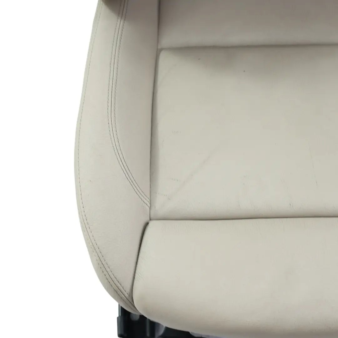 Front Left N/S Heated Sport Leather Oyster to BMW E90 E91 LCI Seat with Part number 7257599 BMW E90 E91 LCI Seat Front Left N/S Heated Sport Leather Oyster - SKU 7257599-3 - Part number 7257599