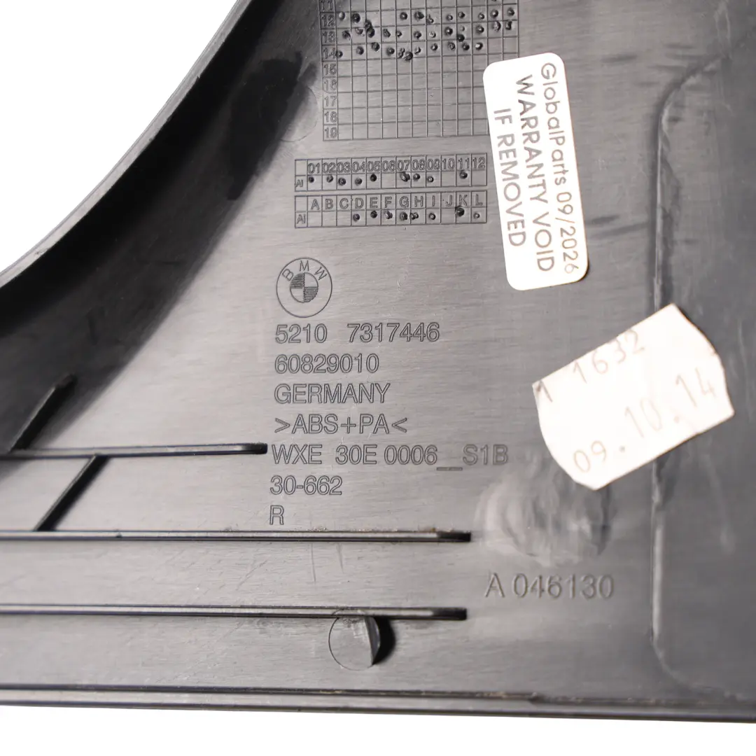 Front Seat Rail Cover Panel Black Right O/S to BMW F01 F02 F03 F10 F11 LCI with Part number 7317446 BMW F01 F02 F03 F10 F11 LCI Front Seat Rail Cover Panel Black Right O/S - SKU 7317446-1 - Part number 7317446