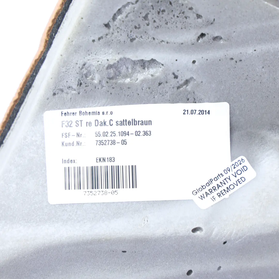 BMW F32 Rear Seat Finisher Right O/S Bench Side Lateral Cover Leather Brown - SKU 7352738 - Part number 7352738
