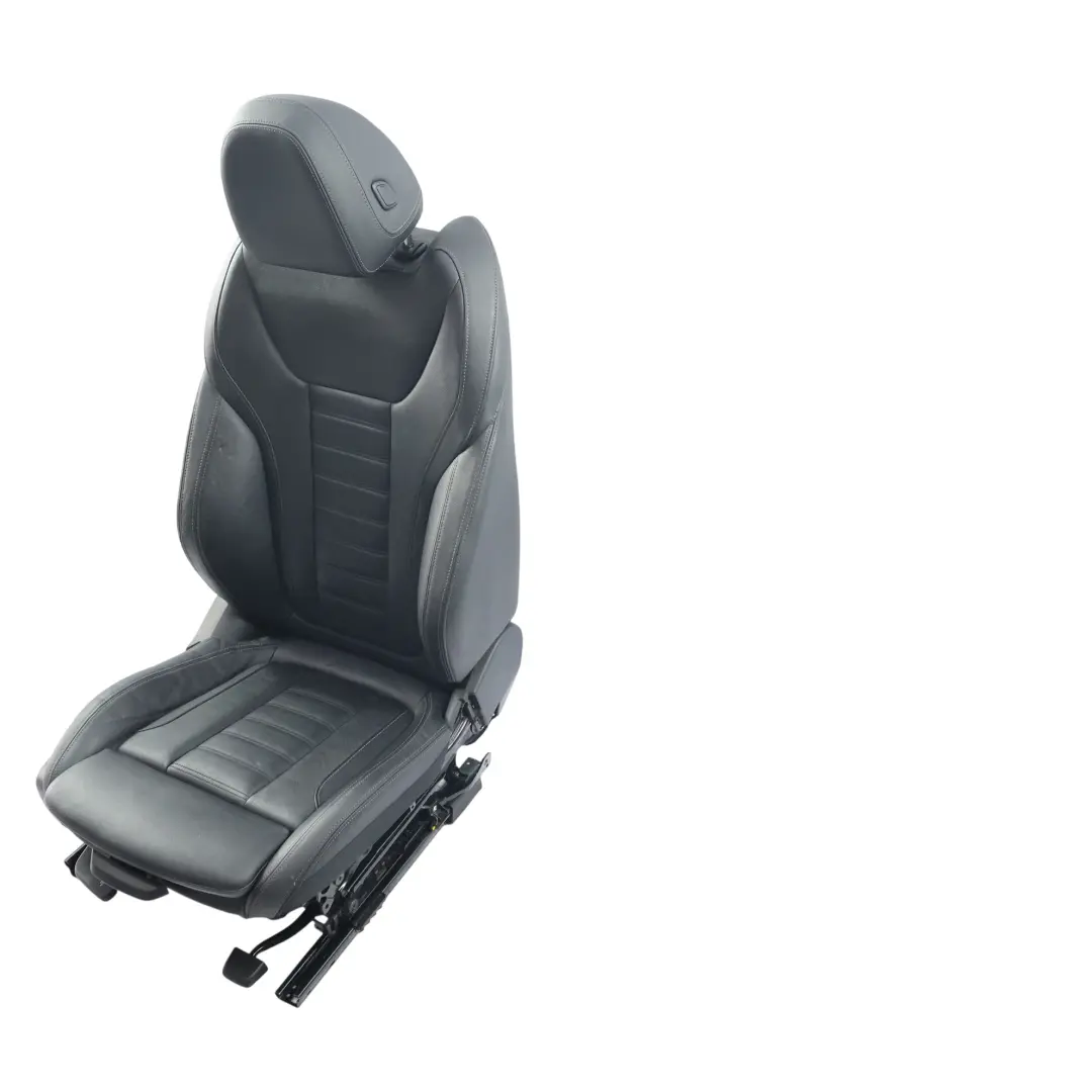 Front Seat BMW G20 G21 Sport Right O/S Leather Vernasca Black Gray Threads to with Part number 7472486 Front Seat BMW G20 G21 Sport Right O/S Leather Vernasca Black Gray Threads - SKU 7472486-1 - Part number 7472486