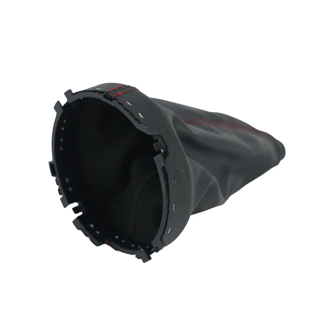 Cubierta Palanca Cambios Cuero Negro Hilo Rojo para Mini F54 F55 F56 F57 con número de pieza 7642001 Mini F54 F55 F56 F57 Cubierta Palanca Cambios Cuero Negro Hilo Rojo - SKU 7642001-1 - Número de pieza 7642001