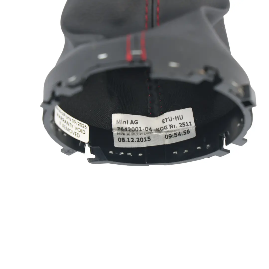 Cubierta Palanca Cambios Cuero Negro Hilo Rojo para Mini F54 F55 F56 F57 con número de pieza 7642001 Mini F54 F55 F56 F57 Cubierta Palanca Cambios Cuero Negro Hilo Rojo - SKU 7642001-1 - Número de pieza 7642001