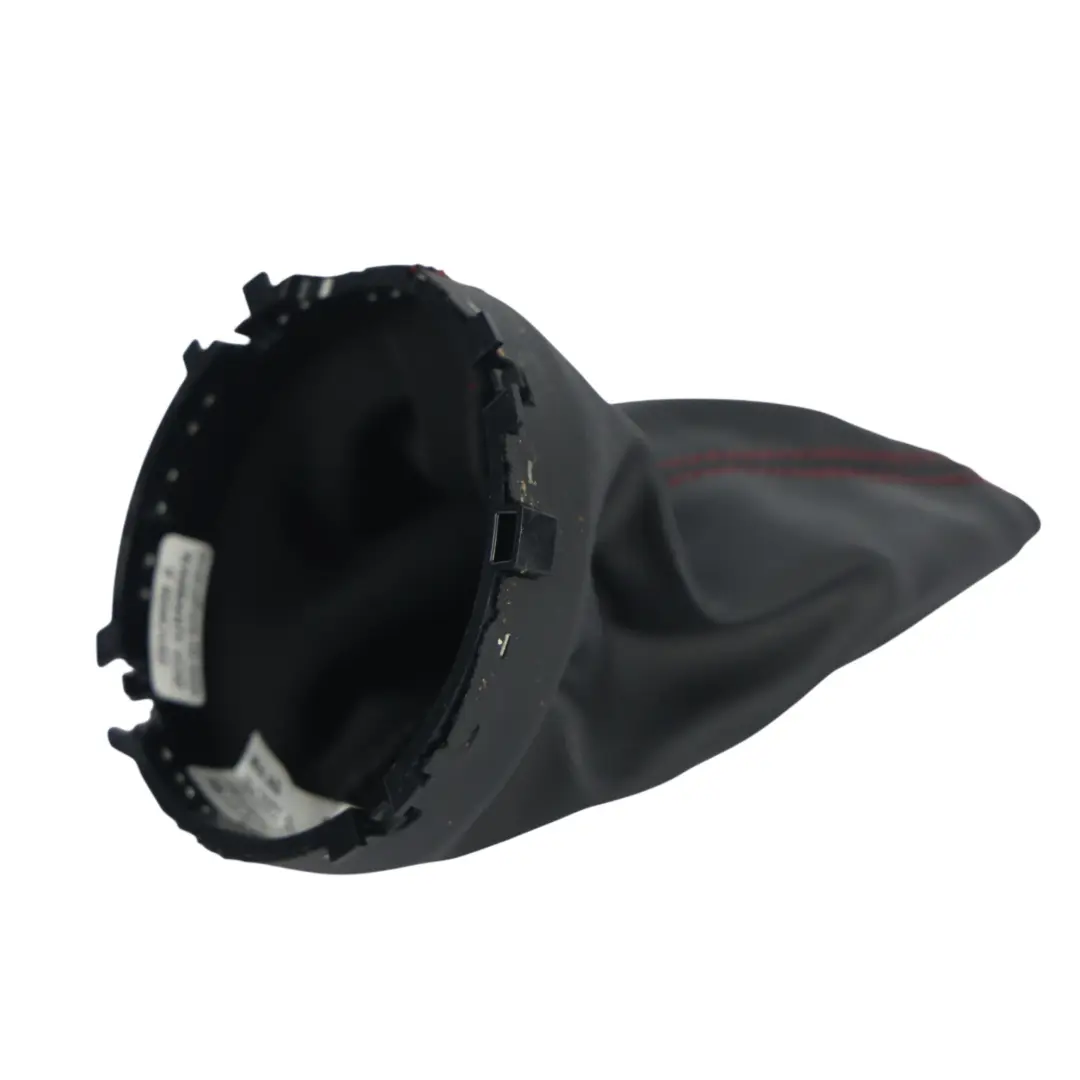 Cubierta Palanca Cambios Cuero Negro Hilo Rojo para Mini F54 F55 F56 F57 con número de pieza 7642001 Mini F54 F55 F56 F57 Cubierta Palanca Cambios Cuero Negro Hilo Rojo - SKU 7642001-1 - Número de pieza 7642001