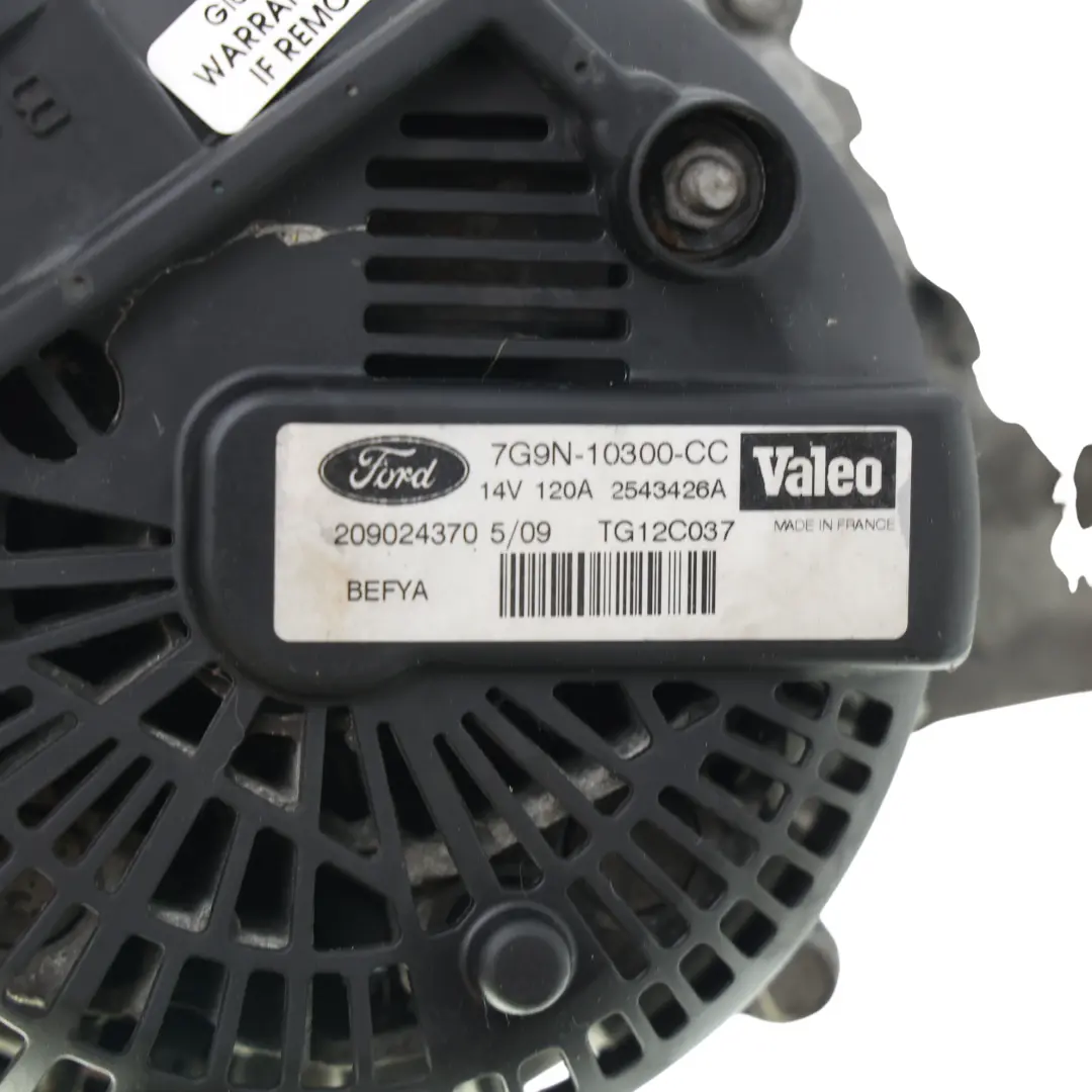 Lichtmaschine Generator 14V 120A 1.25 Benzin für Ford Fiesta Mk7 mit Teilenummer 7G9N-10300-CC Ford Fiesta Mk7 Lichtmaschine Generator 14V 120A 1.25 Benzin - SKU 7G9N-10300-CC - Teilenummer 7G9N-10300-CC