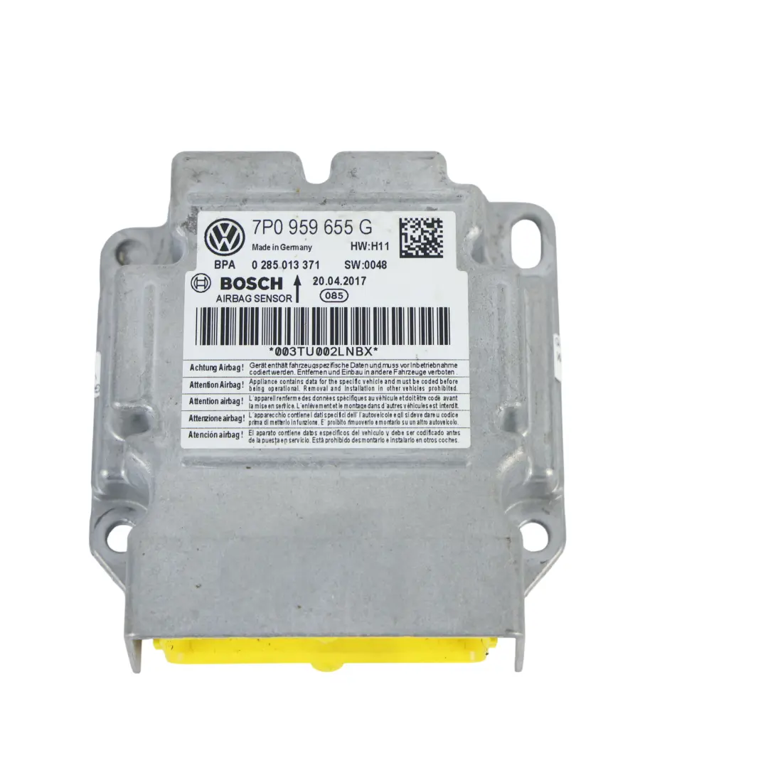 SRS Air Module Control Unit ECU to Volkswagen Touareg R with Part number 7P0959655G Volkswagen Touareg R SRS Air Module Control Unit ECU - SKU 7P0959655G - Part number 7P0959655G