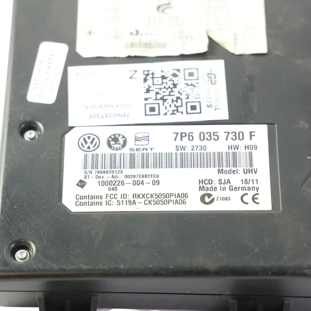 Interface Box Bluetooth Control Module Unit to Volkswagen Touareg Al with Part number 7P6035730F Volkswagen Touareg Al Interface Box Bluetooth Control Module Unit - SKU 7P6035730F - Part number 7P6035730F