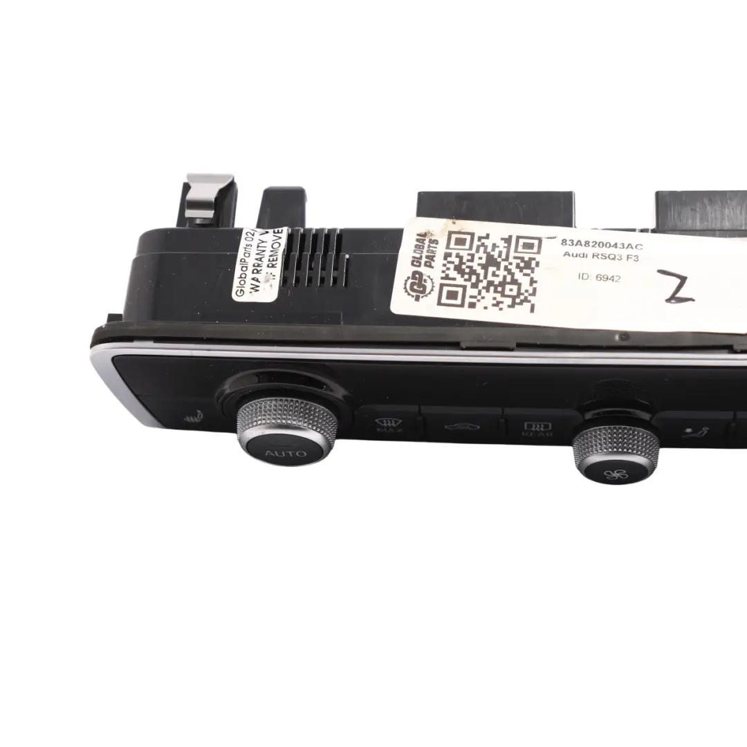 Audi RSQ3 F3 Climatronic Heater Climate Control Switch Display Panel - SKU 83A820043AC - Part number 83A820043AC