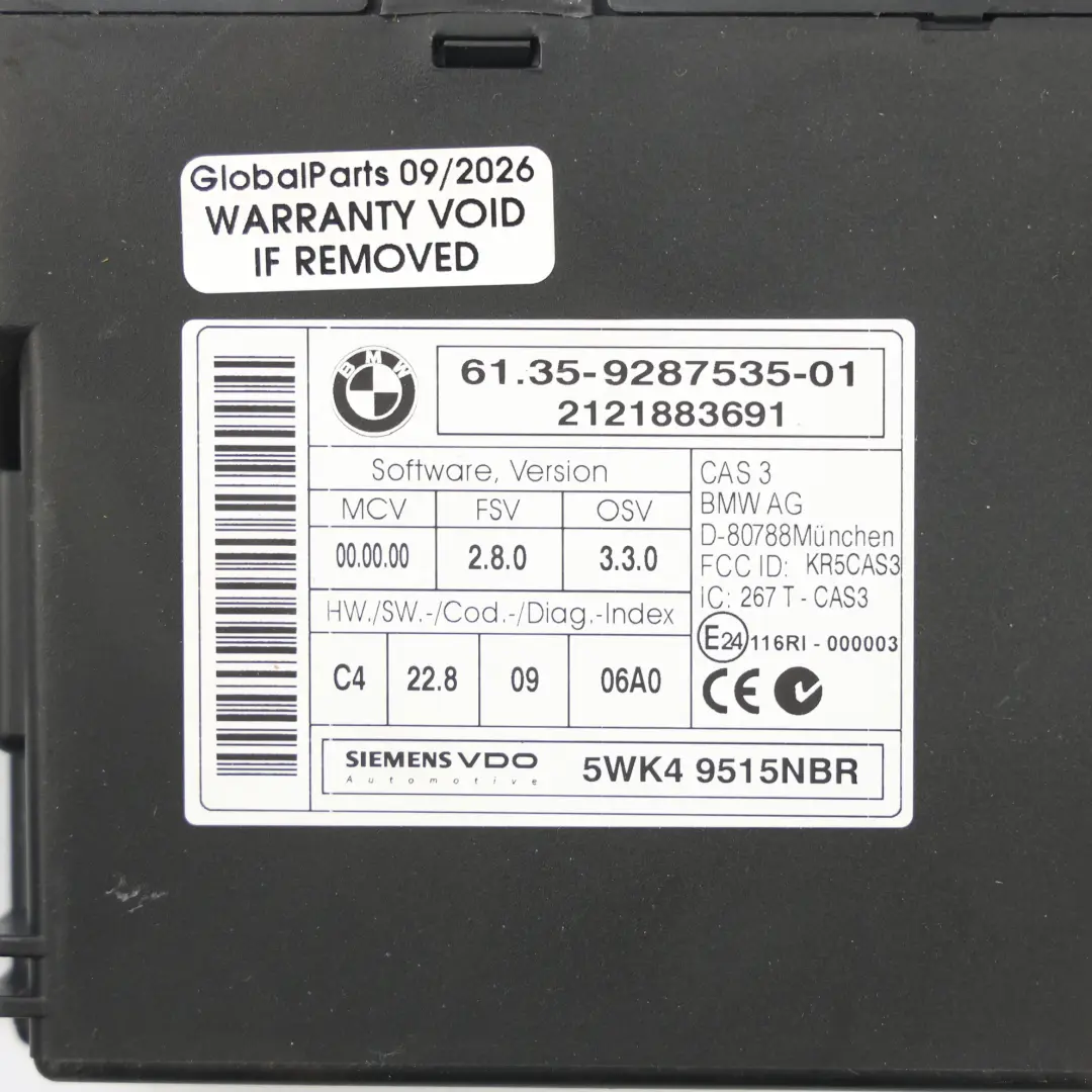 Kit ECU Motor 3.0 Diesel 335d M57N2 306D5 Automático para BMW E92 LCI con número de pieza 8509036 BMW E92 LCI Kit ECU Motor 3.0 Diesel 335d M57N2 306D5 Automático - SKU 8509036-9 - Número de pieza 8509036