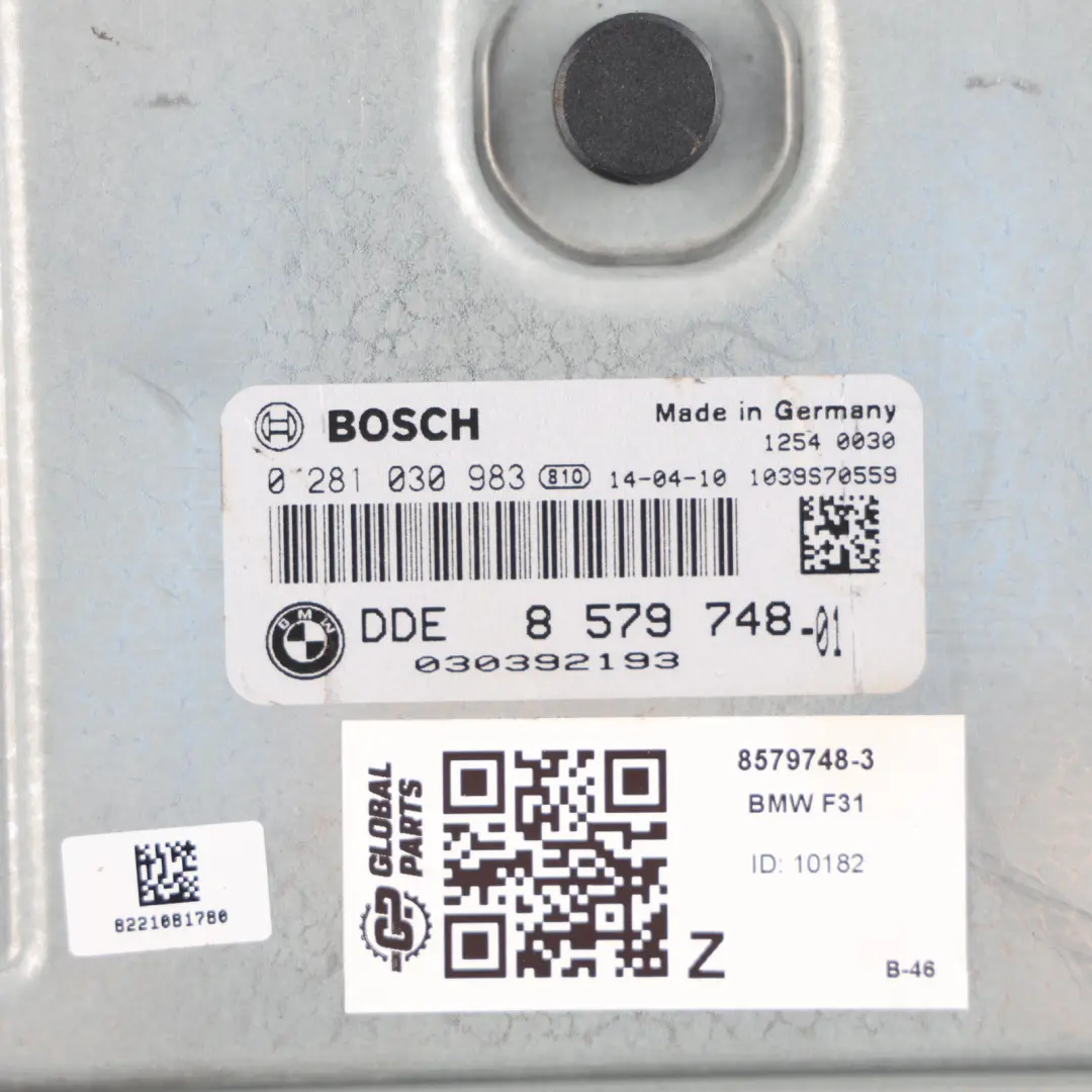 BMW F30 F31 N57Z xDrive 313HP Engine Control Unit ECU DDE Kit Automatic - SKU 8579748-3 - Part number 8579748