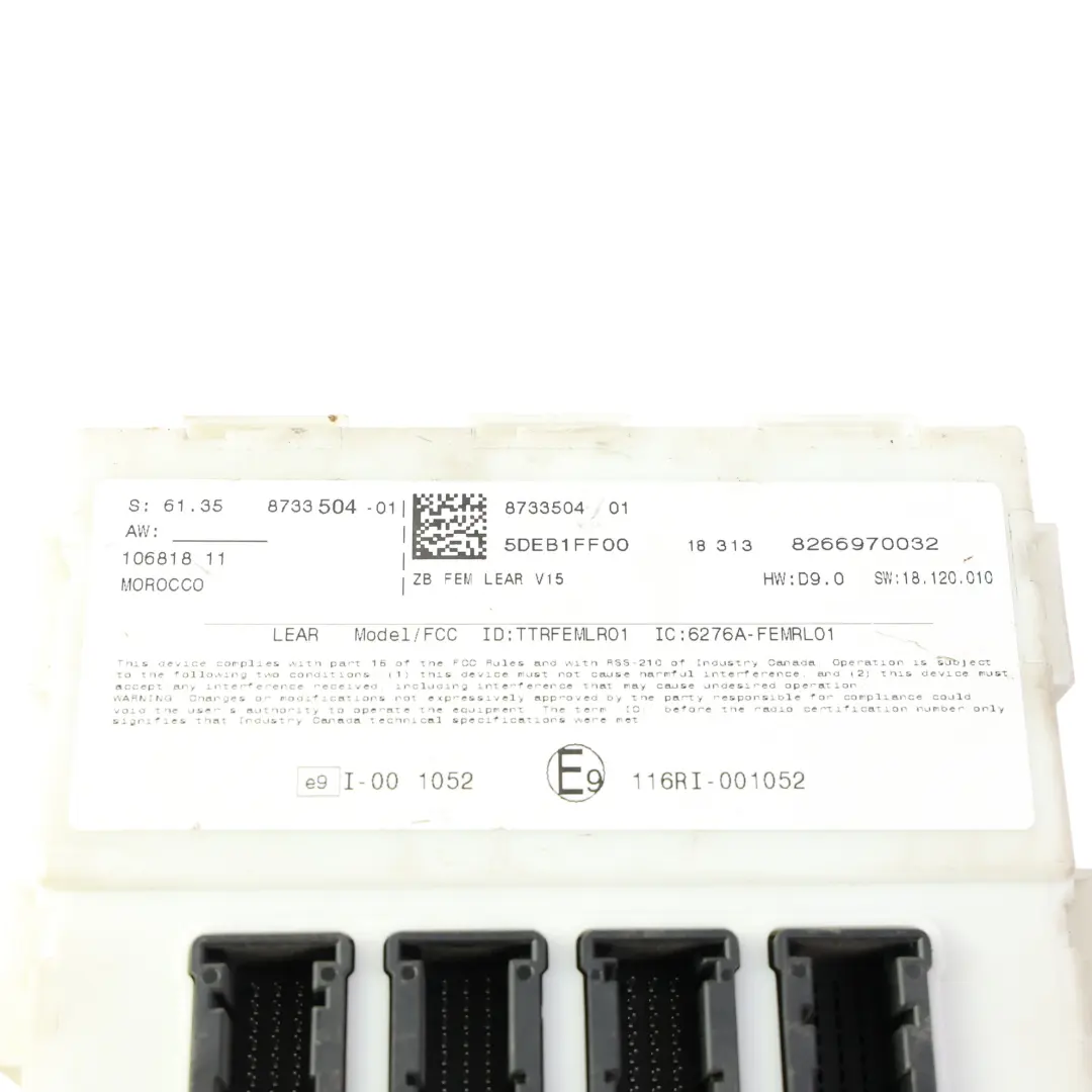 BMW F20 F21 F22 F30 F32 FEM Module ECU Control Unit Fuse Box - SKU 8733504 - Part number 8733504