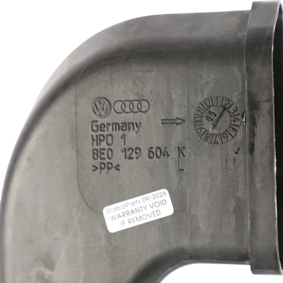 Audi S4 B7 Intake Manifold Air Intake Tube Duct Line Hose Pipe - SKU 8E0129604K-1 - Part number 8E0129604K
