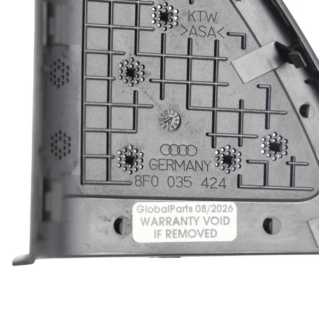 8F Tweeter Speaker Cover Triangle Trim Panel Front Right O/S to Audi A5 with Part number 8F0035424 Audi A5 8F Tweeter Speaker Cover Triangle Trim Panel Front Right O/S - SKU 8F0035424 - Part number 8F0035424