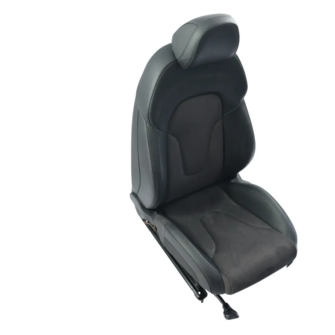 Front Left N/S S-Line Heated Leather Alcantara Black Silver to Audi TT 8J Seat with Part number 8J8881805T Audi TT 8J Seat Front Left N/S S-Line Heated Leather Alcantara Black Silver - SKU 8J8881805T-2 - Part number 8J8881805T