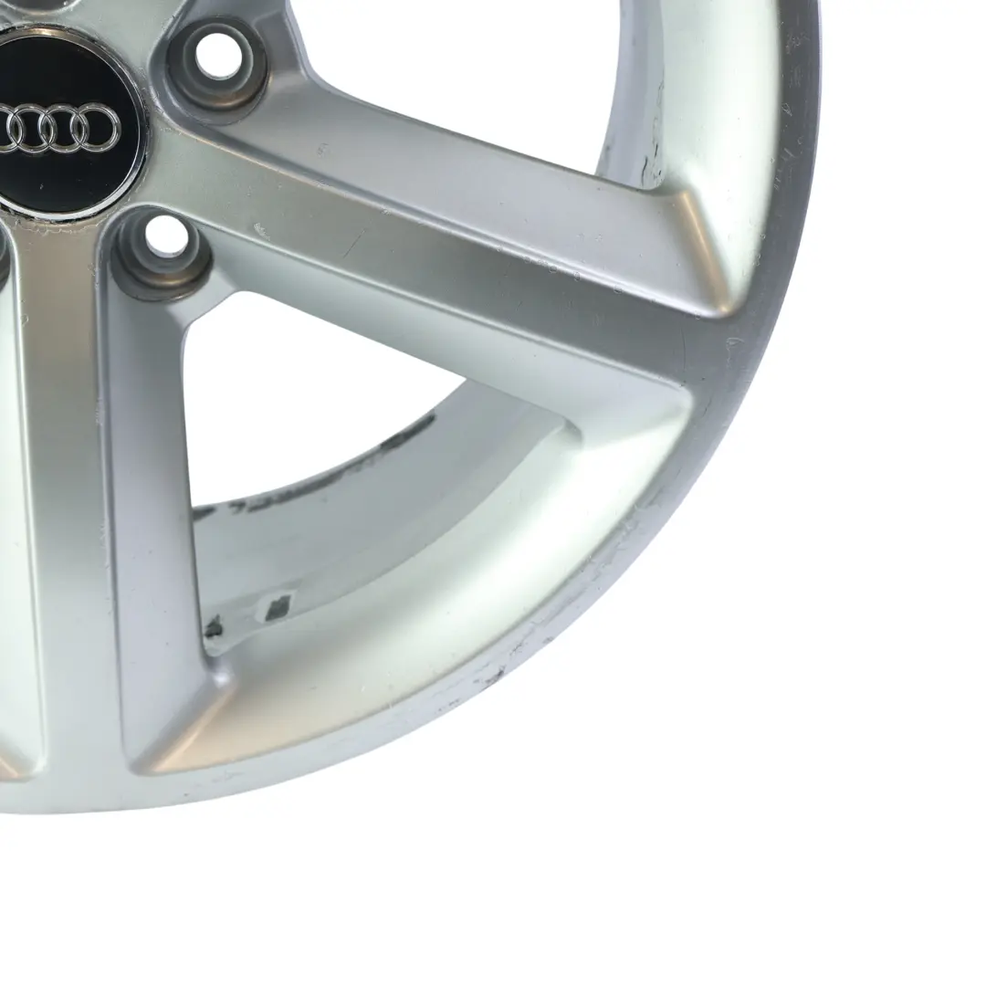 Silberne Alufelge 18" ET:47 8J Stern Speiche für Audi A4 B8 mit Teilenummer 8K0601025Q Audi A4 B8 Silberne Alufelge 18" ET:47 8J Stern Speiche - SKU 8K0601025Q-2 - Teilenummer 8K0601025Q