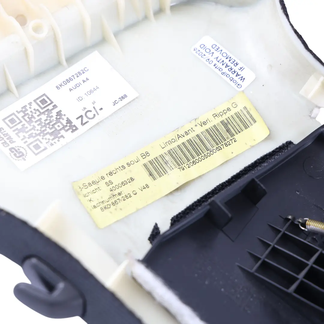 Audi A4 B8 B-Pillar Trim Cover Panel Black Right O/S - SKU 8K0867282C - Part number 8K0867282C