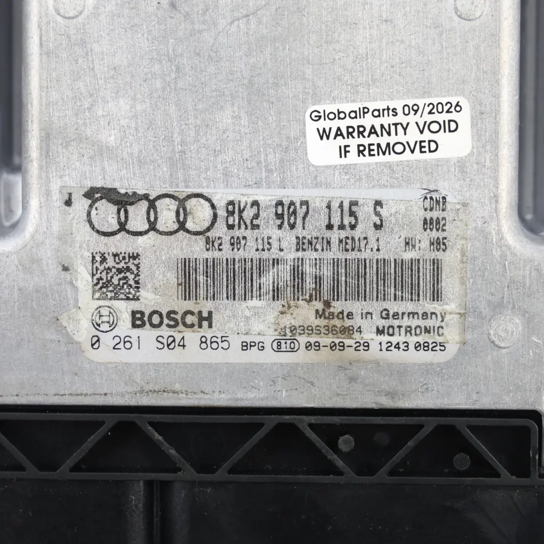 Steuergerät 2.0 TFSI CDNB 180PS Manuell Kit für Audi A5 8T Motor mit Teilenummer 8K2907115S Audi A5 8T Motor Steuergerät 2.0 TFSI CDNB 180PS Manuell Kit - SKU 8K2907115S-2 - Teilenummer 8K2907115S